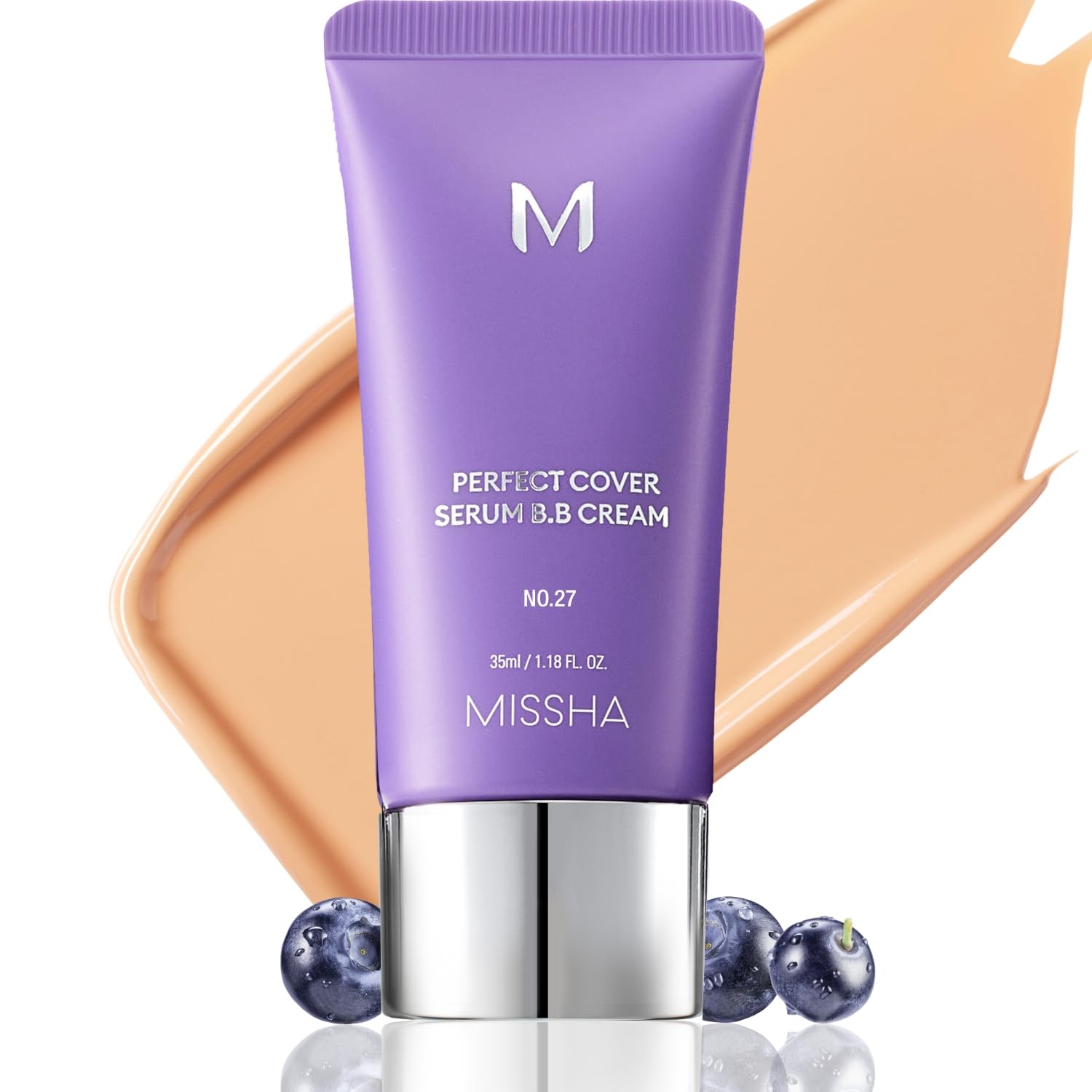 MISSHA M PERFECT COVER SERUM BB CREAM No.23 Natural Beige-Light/Medium with Cool/Neutral Undertone, Skin Tint, Tinted Moisturizer, Skin Care Foundation Makeup, 1.18 Fl oz