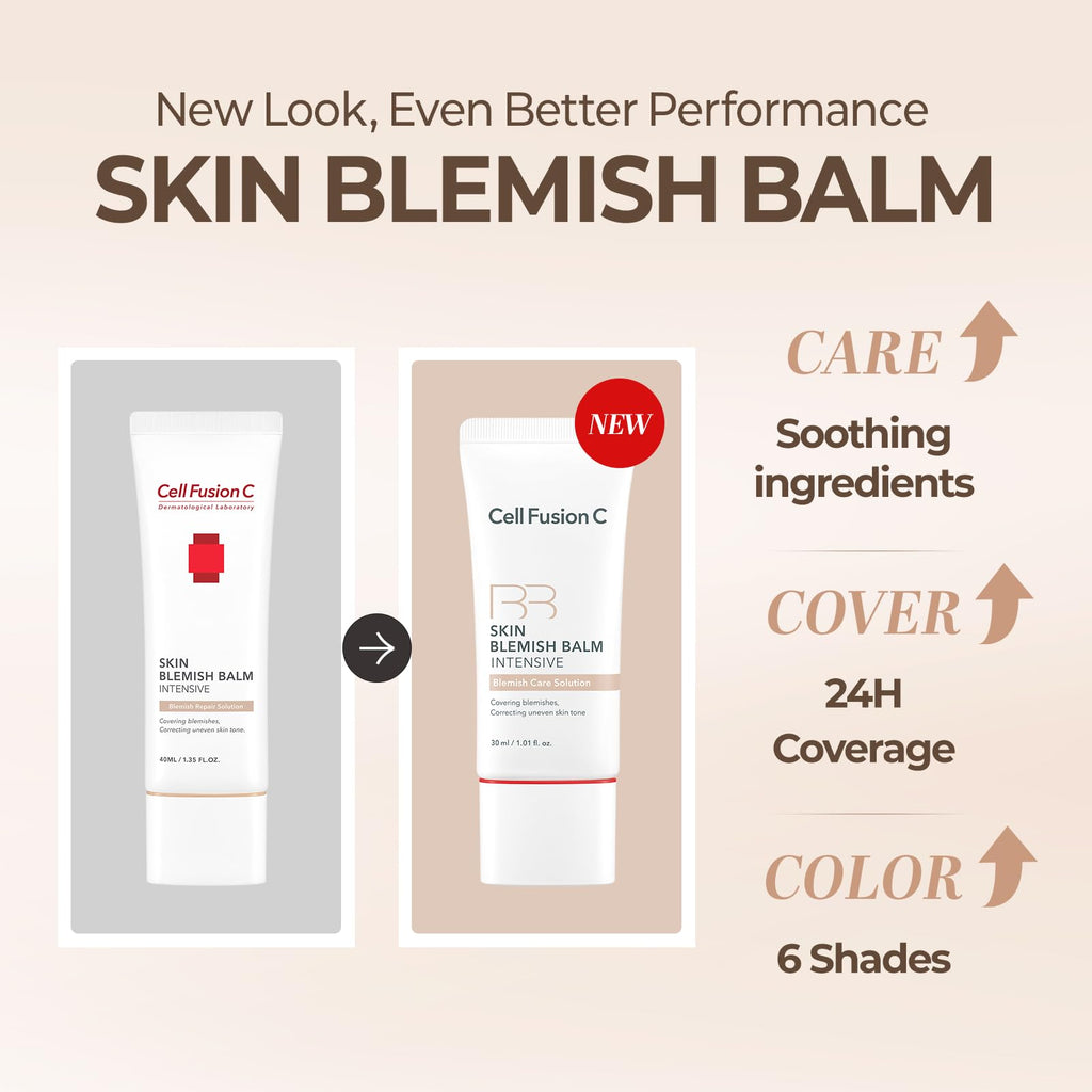 Cell Fusion C Skin Blemish Balm No.23 Signature Beige - Light/Medium, Lightweight BB Cream with Ceramide, Tinted Moisturizer for Sensitive Skin, SPF-Free, Korean Makeup, 1.01 fl.oz.