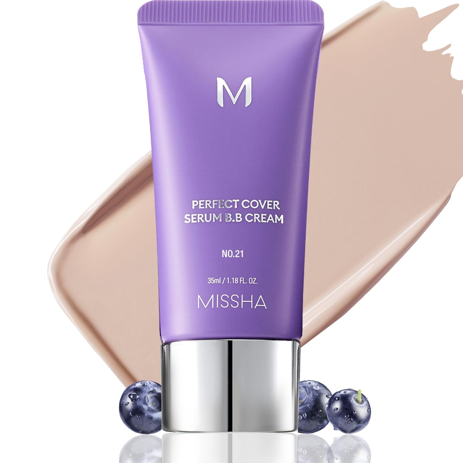 MISSHA M PERFECT COVER SERUM BB CREAM No.23 Natural Beige-Light/Medium with Cool/Neutral Undertone, Skin Tint, Tinted Moisturizer, Skin Care Foundation Makeup, 1.18 Fl oz
