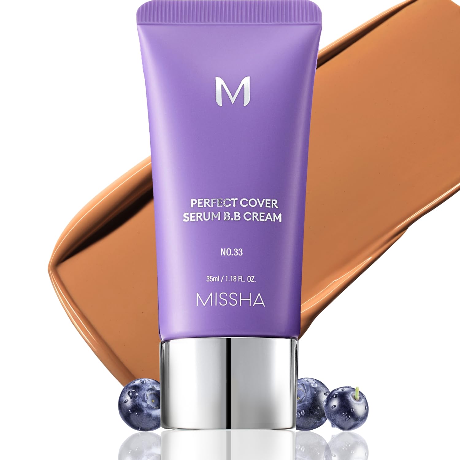 MISSHA M PERFECT COVER SERUM BB CREAM No.23 Natural Beige-Light/Medium with Cool/Neutral Undertone, Skin Tint, Tinted Moisturizer, Skin Care Foundation Makeup, 1.18 Fl oz