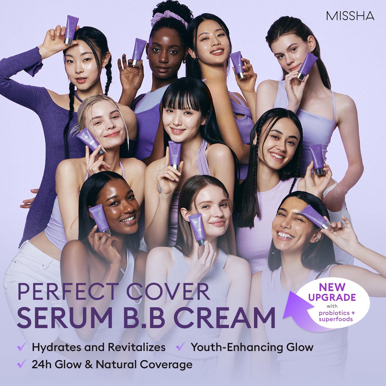 MISSHA M PERFECT COVER SERUM BB CREAM No.23 Natural Beige-Light/Medium with Cool/Neutral Undertone, Skin Tint, Tinted Moisturizer, Skin Care Foundation Makeup, 1.18 Fl oz